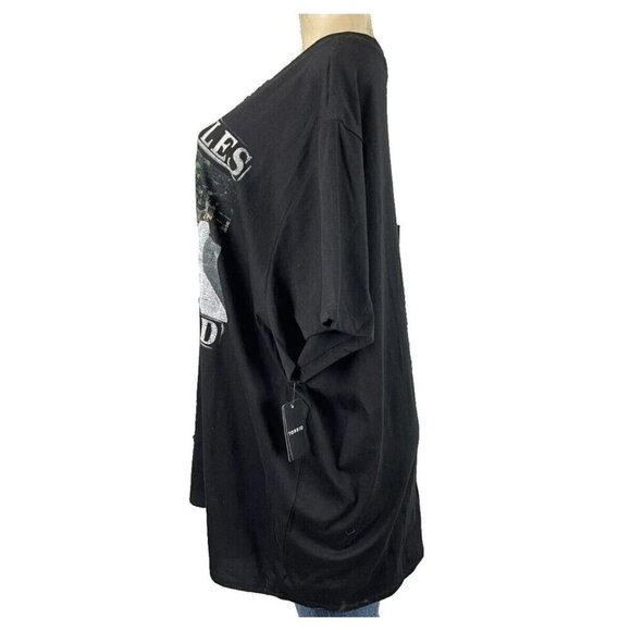 The Beatles +4 Black Crew Neck Abbey Road Street Scene Graphic Short Sleeve Tee - Picture 5 of 6